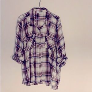 Ladies boyfriend fit button down shirt